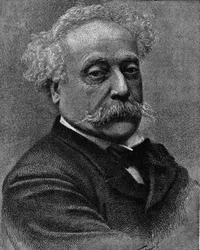 Portret van Alexandre Dumas Jr. (1824-1895), Franse schrijver. Gravure in "La gazette du dimanche" van 5 december 1895