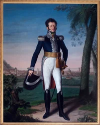 Portret van Annibal de Saluces (Annibale Di Saluzzo) (1776-1852), Gouverneur van Nice onder Restauratie - Schilderij door Jean Vacca, olieverf op doek, Franse kunst - Gemeentelijke Archieven van Nice