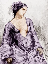 Portret van Apollonie Sabatier, minnares van Baudelaire in 1852