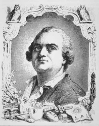 Portret van Cagliostro (1743-95) kopie van een illustratie uit Histoire de la Magie door Paul Christian, gebruikt in Geschiedenis van de Magie, gepubliceerd eind 19e eeuw