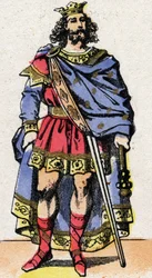 Portret van Caribert, koning van de Franken.
