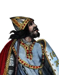 Portret van Karel Martel (688-741), Frankisch militair en politiek leider.