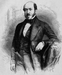 Portret van Charles de Morny (1811-1866), Franse politicus, voorzitter van het Corps Legislatif onder het Tweede Keizerrijk. Gravure in Le Monde Illustré nr. 33 van 28 november 1857