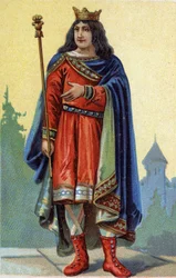 Portret van Childebert III, koning van de Franken van 695 tot 711
