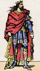 Portret van Childeric II, Koning van de Franken van 670 tot 673.