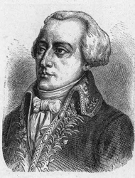 Portret van Claude Louis Petiet, oorlogskommissaris. Gravure uit 1889. Privécollectie