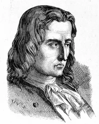Portret van Denis Papin (1647 - 1714) - in Album van Wetenschap; beroemde geleerden; Grote ontdekkingen 1896