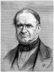 Portret van Elie de Beaumont (1798-1874), Franse geoloog. Gravure in "Le Monde Illustré" n°912 van 3 oktober