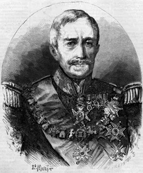 Portret van Esprit Victor Elisabeth Boniface de Castellane (1788-1862), Franse maarschalk. Gravure in 