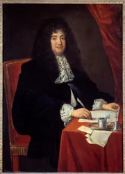Portret van Francois Michel Le Tellier, Markies de Louvois (1639 - 1691), Franse politicus. Anoniem schilderij uit de 17e eeuw. Museum van Versailles.