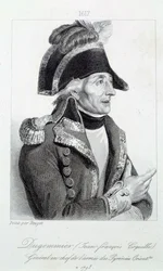 Portret van generaal Dugommier (1738-1794), commandant van de Nationale Garde van Martinique in 1790. Gravure uit de 19e eeuw. Chartres, Museum voor Schone Kunsten