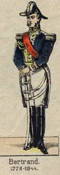 Portret van Generaal Henri-Gatien Bertrand (1773-1844), Graaf van het Keizerrijk. Afbeelding van Epinal uit het einde van de 19e eeuw.