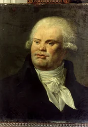 Portret van Georges Jacques Danton (1759 - 1794). Anoniem schilderij van de Franse School. Musée Carnavalet, Parijs