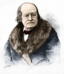 Portret van Henri Milne Edwards. Franse natuuronderzoeker 1800-1885. Gravure in 