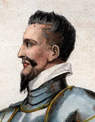 Portret van Hendrik I, hertog van Guise (1550-1588) genaamd de geschonden.