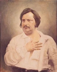 Portret van Honore de Balzac (1799-1850) naar een daguerreotype