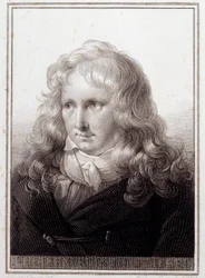Portret van Jacques Henri Bernardin de Saint Pierre (Saint-Pierre) (1737-1814), Franse schrijver. Anonieme gravure uit de 18e eeuw. Parijs, Bibliotheek van de Sorbonne