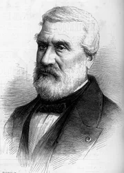 Portret van Jean Antoine Theodore, Baron Gudin (1802-1880), Franse schilder. Gravure in 