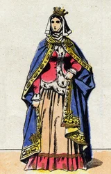 Portret van Jeanne de Boulogne, vrouw van Filips V de Lange (1294 - 1322).