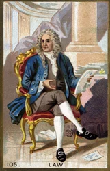 Portret van John Law (1671-1729). Chromolithografie eind 19e eeuw.