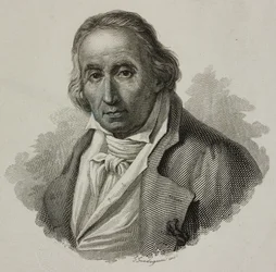 Portret van Joseph Marie Charles, genaamd Jacquard (1752-1834), Franse wever en uitvinder van het Jacquard-weefgetouw, gravure door Guadagnini