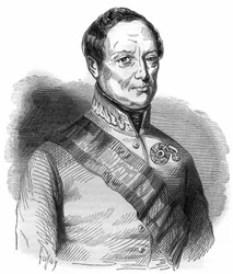 Portret van Joseph Wenzel Radetzky von Radetz, Oostenrijkse maarschalk. Gravure in "Histoire des papes-kings-queens-et-empereurs a travers les siècles" door Maurice Lachatre