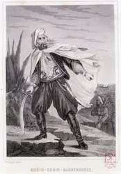 Portret van Kheir - Eddin - Barbarossa, Turkse piraat van de 16e eeuw - in 