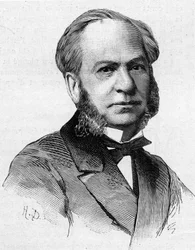 Portret van Louis Brandus (overleden 1887) beroemde muziekuitgever van de 19e eeuw.
