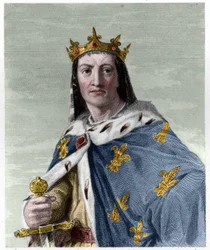 Portret van Lodewijk VIII (1187 - 1226), koning van Frankrijk - in "Histoire des Francais" door Lavallee, gravure, sd.