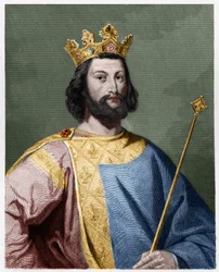 Portret van Lodewijk VII de Jonge (1120 - 1180), koning van Frankrijk - in "Histoire des Francais" door Lavallee, gravure, sd.