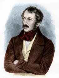 Portret van Nikolaus Lenau (kleurgravure)