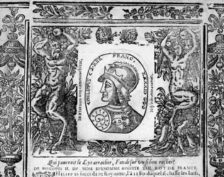 Portret van Filips August - gravure
