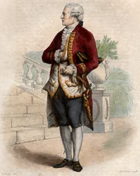 Portret van Pierre Augustin Caron de Beaumarchais (1732-1799), Franse horlogemaker, uitvinder, muzikant, diplomaat en schrijver