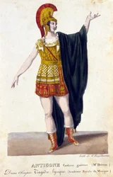 Portret van Prosper Derivis (1808-1880) in de rol van Antigone in de lyrische tragedie 