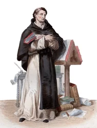 Portret van Saint Bernard de Clairvaux, Franse abt en bouwer van de hervormende Cisterciënzerorde