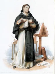 Portret van Saint Bernard de Clairvaux (San Bernardo di Chiaravalle) (1090 - 1153) - in "Le Plutarque francais", ed. Mennechet