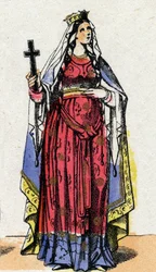 Portret van Sint Clotilde, Koningin van de Franken (ca. 475-545), vrouw van Clovis I.