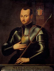 Portret van de heilige Ignatius van Loyola (1491-1556), stichter van de jezuïetenorde. Anoniem schilderij van de Franse school