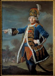 Portret van Simon Claude de Grassin de Glatigny (? -1776) Schilderij van de Franse School. 1744 Parijs, Musée de l