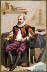 Portret van Solomon de Caus (1576-1626). Chromolithografie eind 19e eeuw.