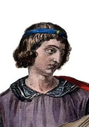 Portret van Theobald I (1201-1253), Graaf van Champagne (als Theobald IV) vanaf geboorte en Koning van Navarra vanaf 1234