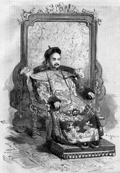 Portret van Xianfeng (1831-1861), Keizer van China van de Qing-dynastie. Gravure in 
