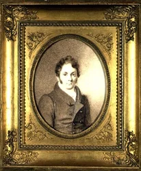 Portret van een heer in een bruine jas