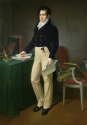 Portret van een jonge man met de Journal des Sourds-Muets et Aveugles, ca. 1830-40