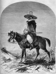 Portret van een Arabische ruiter van de grens van Marokko