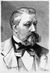 Portret van journalist en romanschrijver Alberic Second overleden in 1887, in Le Monde Illustré.