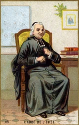 Portret van de Abt van het Zwaard (1712-1789). Chromolithografie van het einde van de 19e eeuw