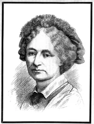 Portret van de gravin van Chambord (Marie Therese Beatrix Gaetane van Habsburg-Lorraine, aartshertogin van Oostenrijk en prinses van Modene). Gravure in "Le Monde Illustré", 3 april 1886