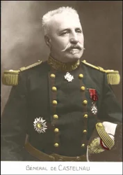 Portret van de Franse generaal Noel Edouard de Curieres de Castelnau (1851-1944). 20e eeuwse ansichtkaart.