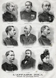 Portretten van de belangrijkste getuigen in de Dreyfus-Zola-affaire in Le Petit Journal, 27 februari